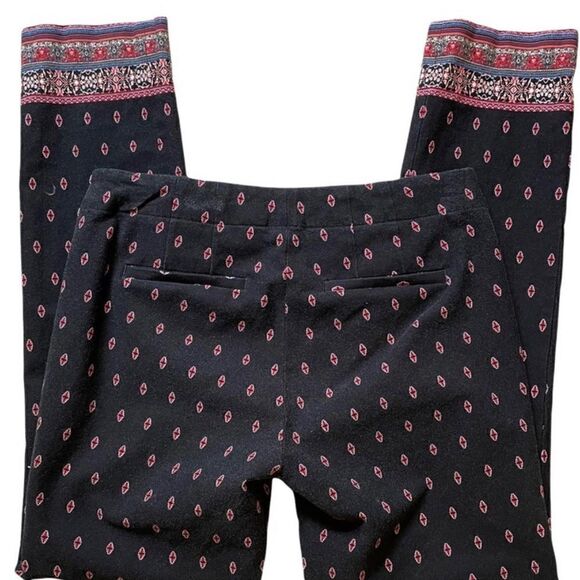 New! J. Jill Aviero Colorful Border Print Bi- Stretch Slim Fit Ankle Pants sz 6 - Picture 4 of 15